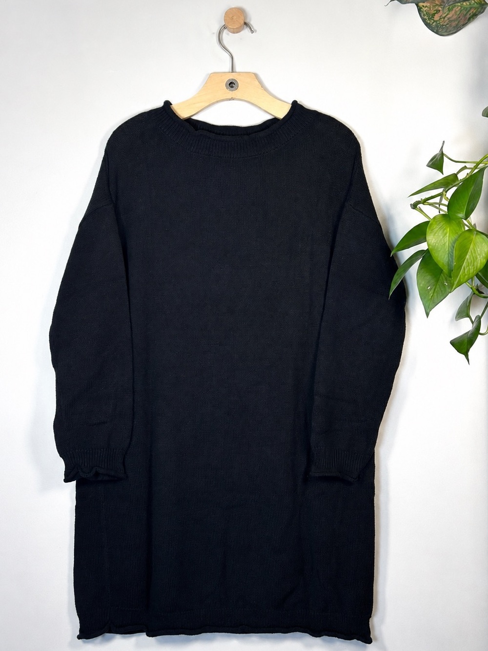 DIP Black Oversized Sweater Dress Women’s Large L Long Sleeve Tunic
